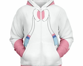 Ribbon Cat Zip-Up Hoodie