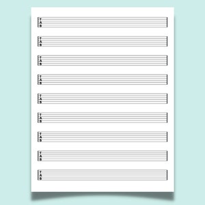 Conjunto de 6 paquetes de partituras de guitarra imprimibles / 18 plantillas / Papel musical de tablatura de acordes de guitarra / Tablatura de guitarra / A4, A5, Carta PDF Descargar imagen 7