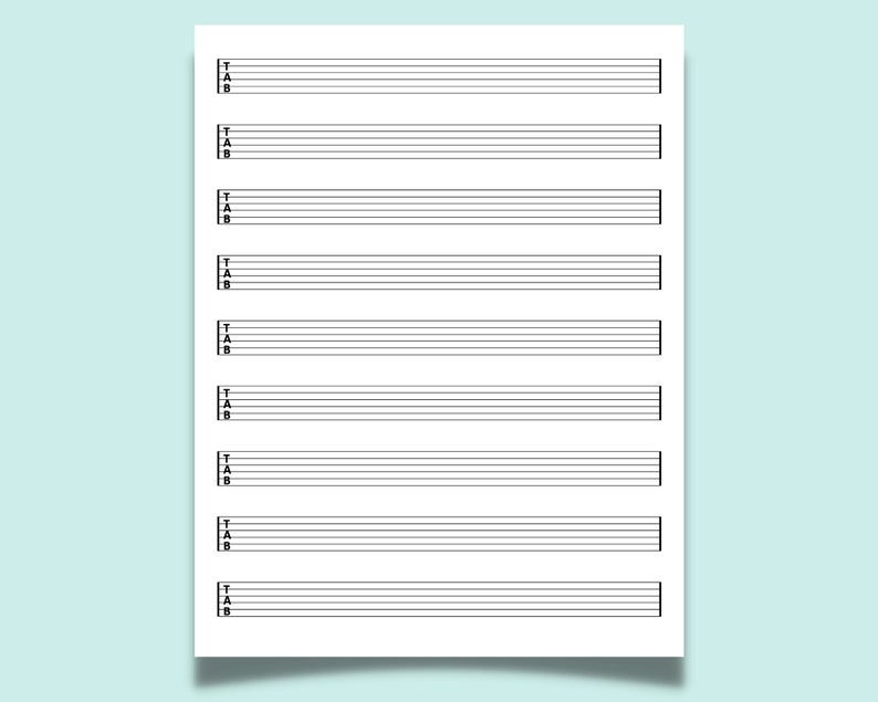 Conjunto de 6 paquetes de partituras de guitarra imprimibles / 18 plantillas / Papel musical de tablatura de acordes de guitarra / Tablatura de guitarra / A4, A5, Carta PDF Descargar imagen 7