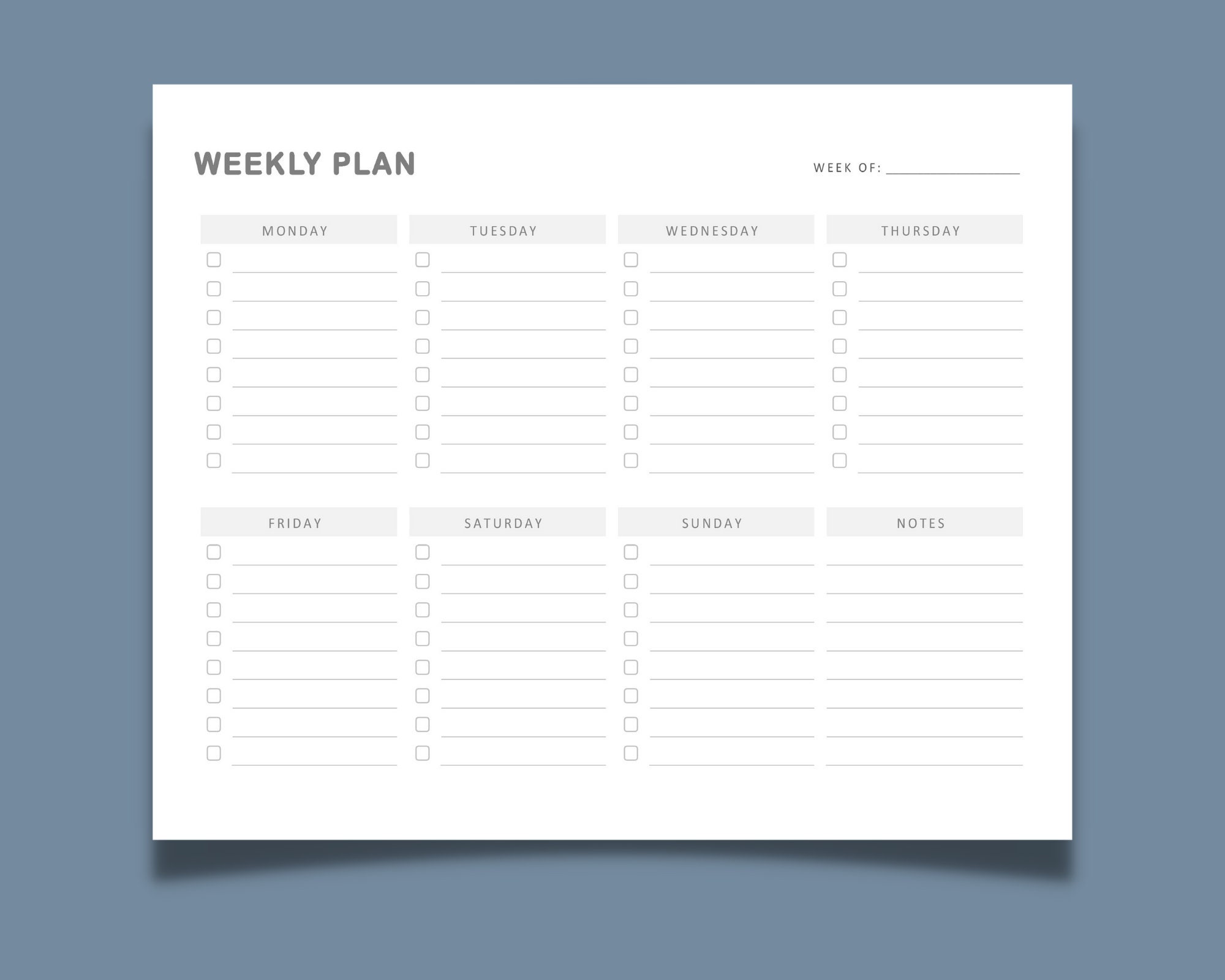 Weekly Plan | Week Planner | Printable Weekly To-do List | Minimalistic ...