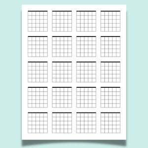 Set of 6 Printable Guitar Music Sheet Bundle 18 Templates Guitar Chord Tab Music Paper Guitar Tablature A4, A5, Letter PDF Download zdjęcie 6