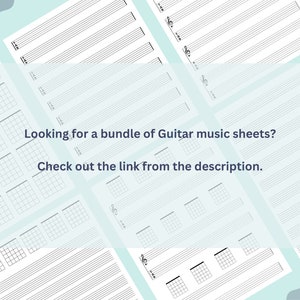 Guitar Chord Grid and TAB Music Sheet Blank Guitar Chord Chart with Guitar Music Paper A4, Letter PDF Download image 5