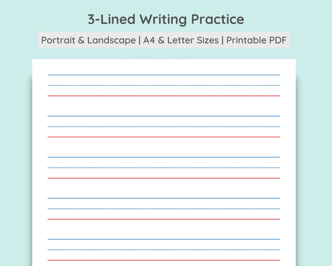 3lined Writing Practice Paper Handwriting Penmanship Calligraphy