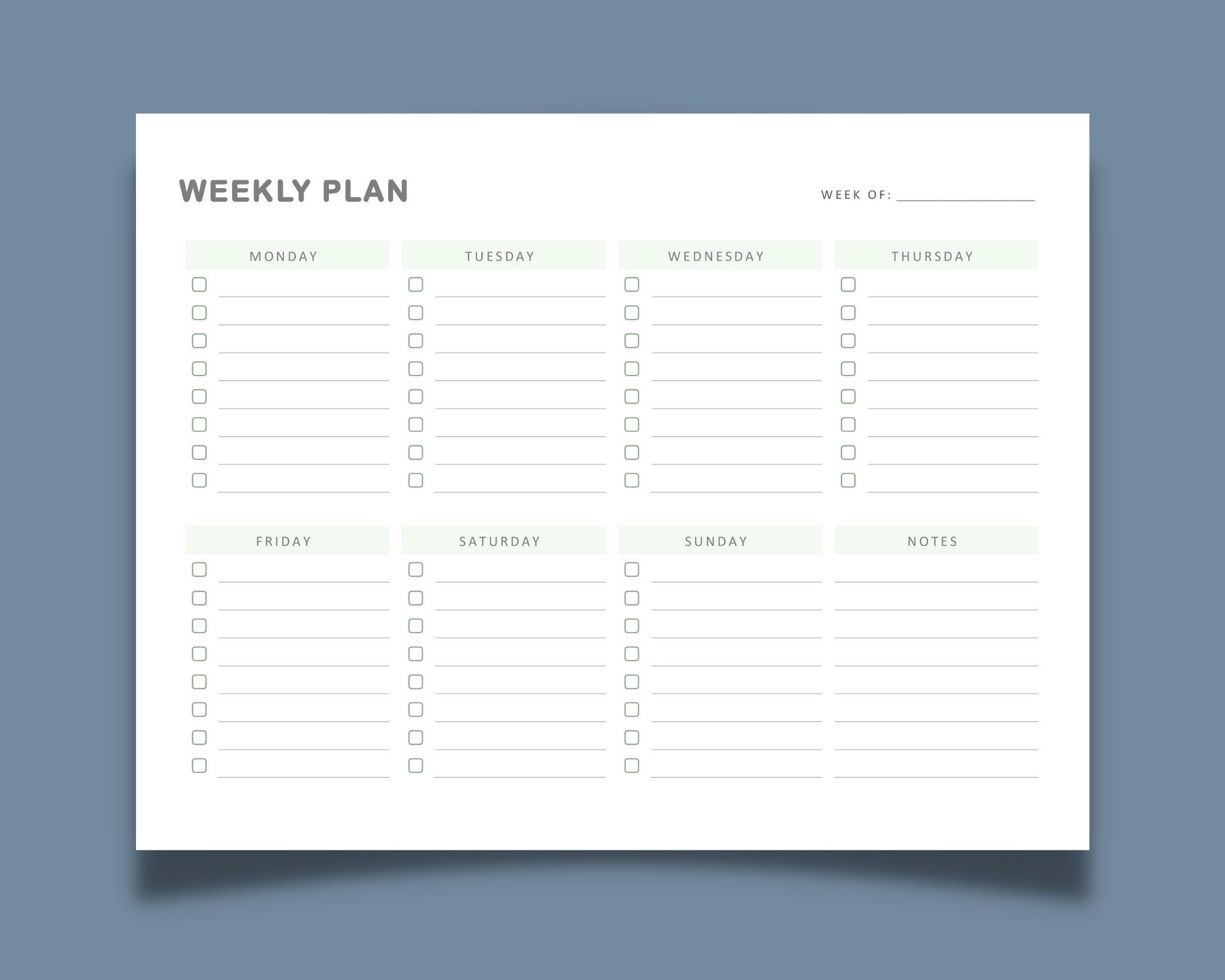 Weekly Plan | Week Planner | Printable Weekly To-do List | Minimalistic ...