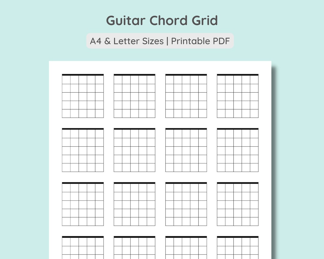 Guitar Chord Grid Sheet | Blank Guitar Chord Chart Paper | A4, Letter ...