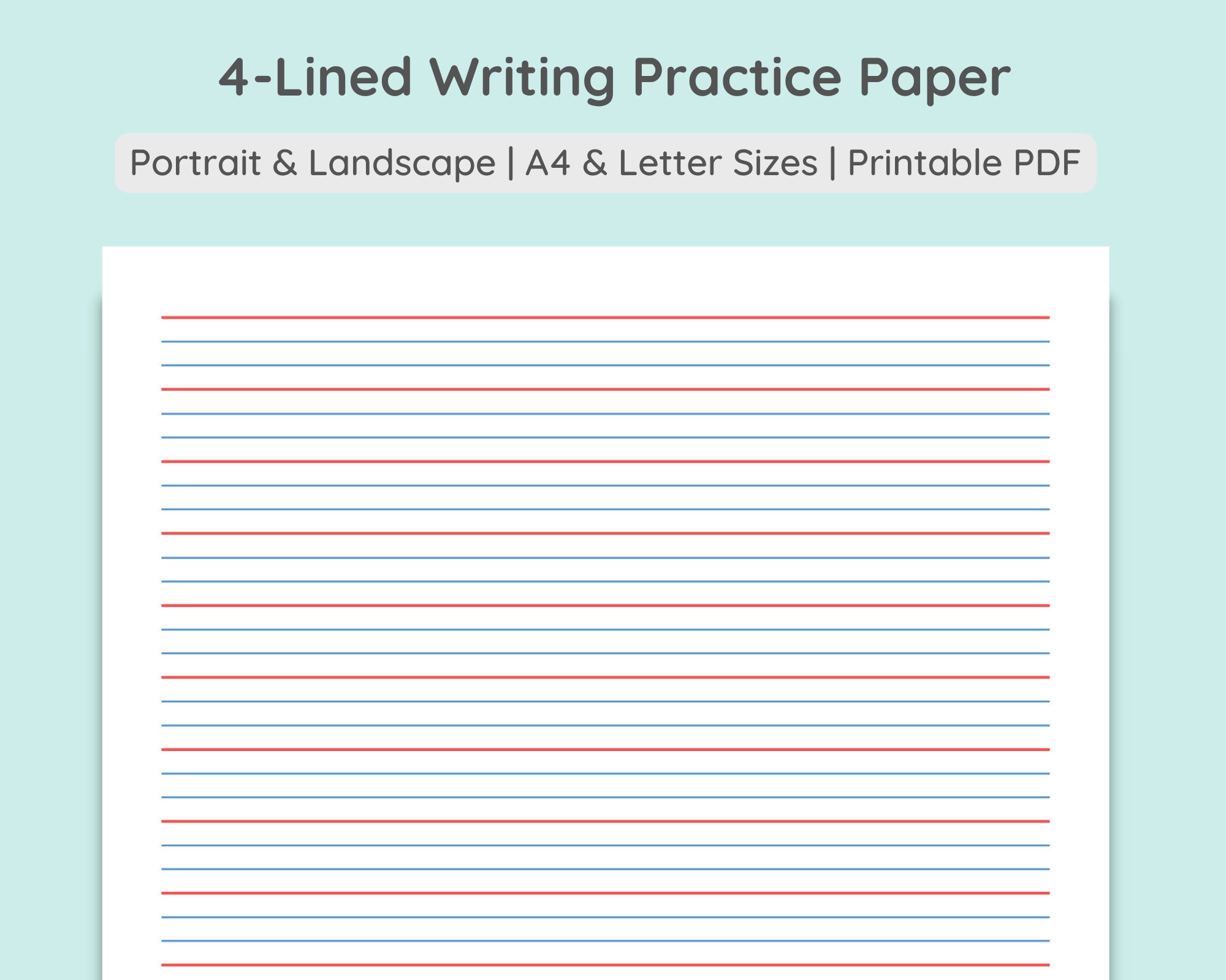Handwriting Practice for Adults: Blank Lined Notebook to Improve  Handwriting for Adults and Teens