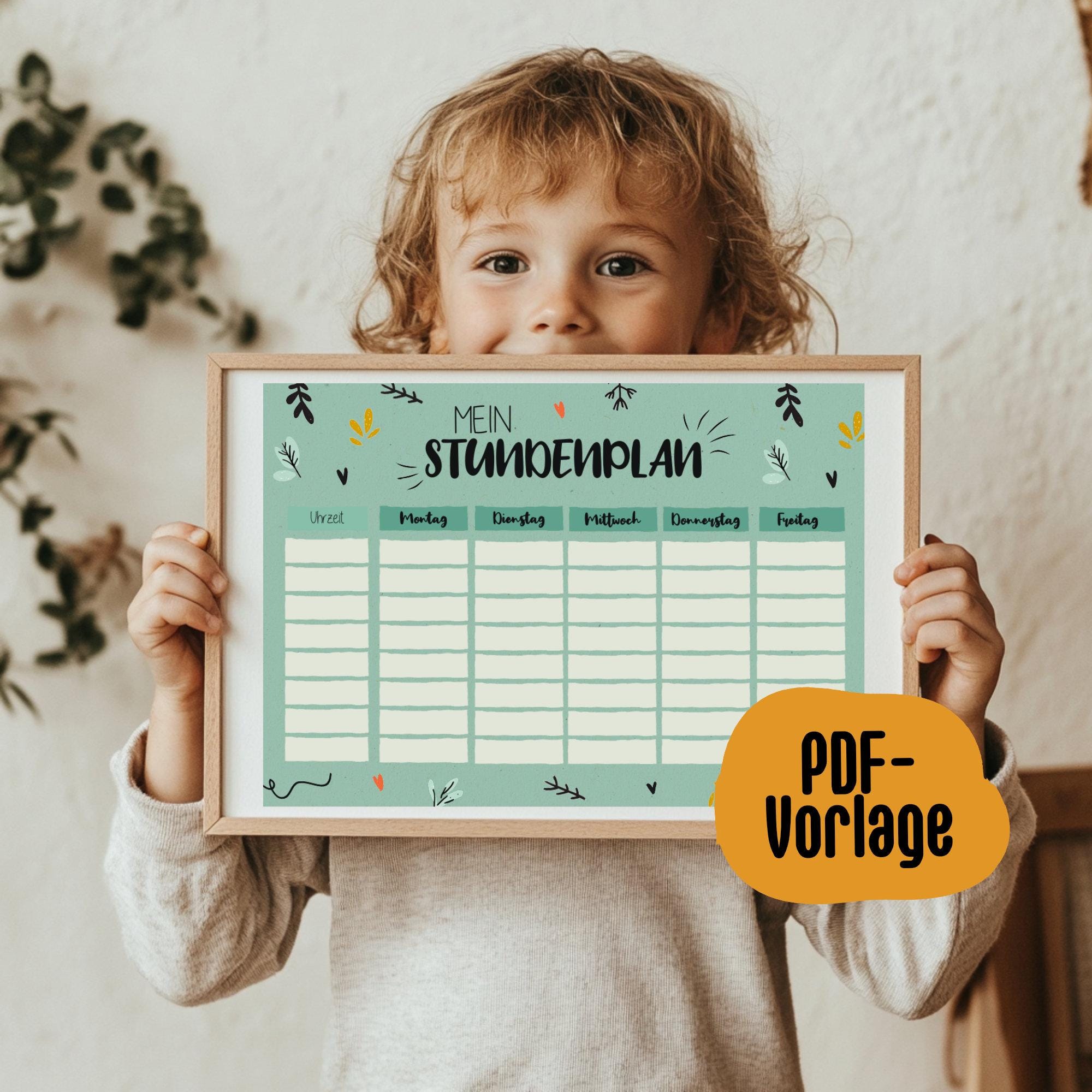 Timetable - PDF Template (A4) | Printable Timetable | Digital PDF ...