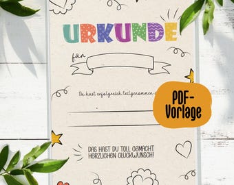 Certifikat för barn | Bra PDF-mall | Barnens födelsedagscertifikat | Barncertifikat