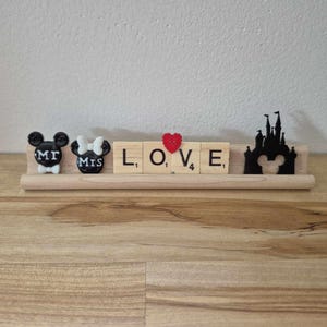 Disney Wedding Gift/Mickey Minnie Wedding/DisneyWorld Honeymoon/Mr. Mrs. Wedding Gift/Scrabble Wedding Gift/Disney Honeymoon/Mr. Mrs. Mickey