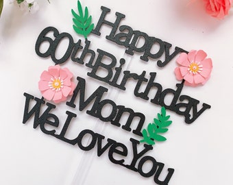 Korean/English Paper flower cake topper.birthday.Korean topper dad.mom.60th birthday.cake decoration.dol.Baek-il.100 days topper