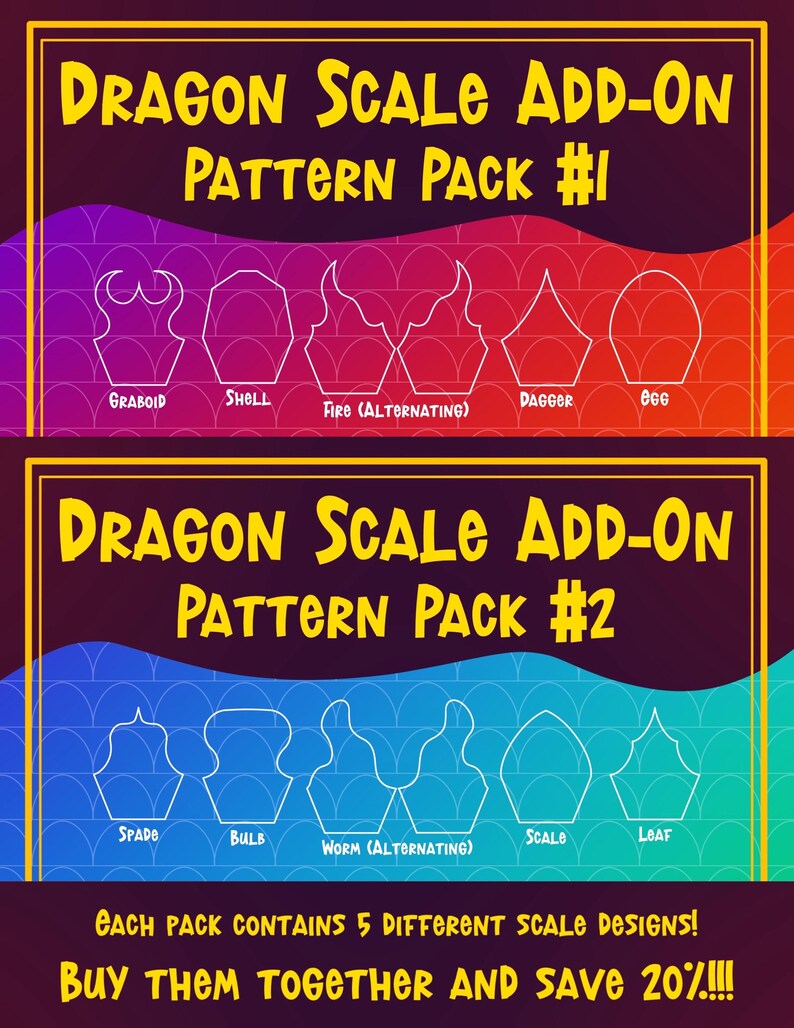 Dragon Scale Add-on Pack #1 - Digital Pattern for Leathercraft - Etsy