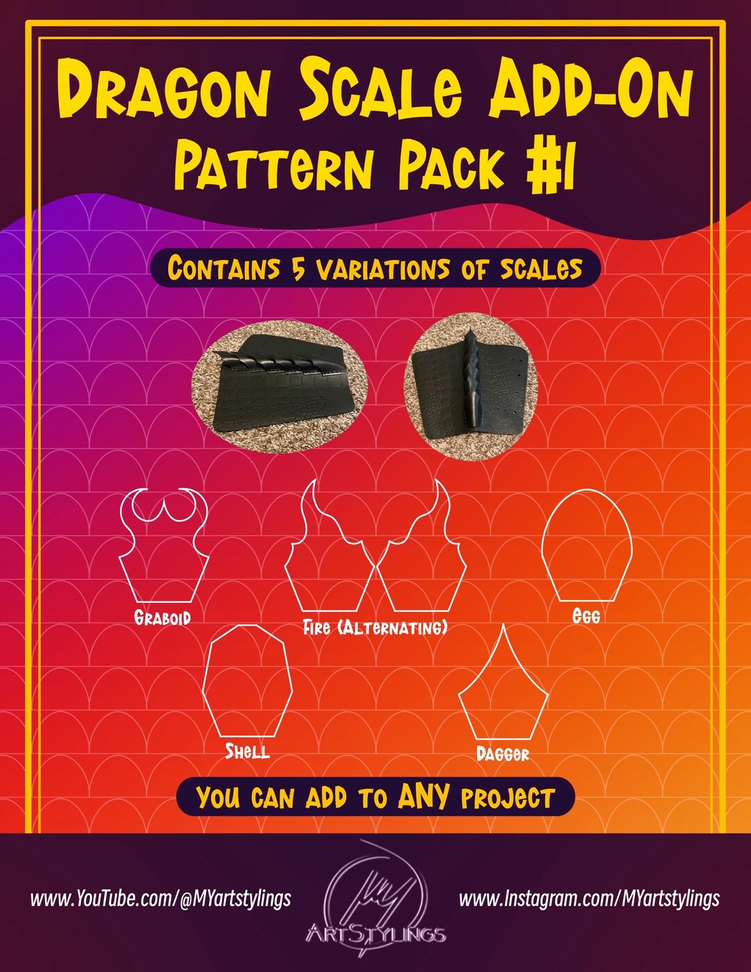 Dragon Scale Add-on Pack #1 - Digital Pattern for Leathercraft - Etsy
