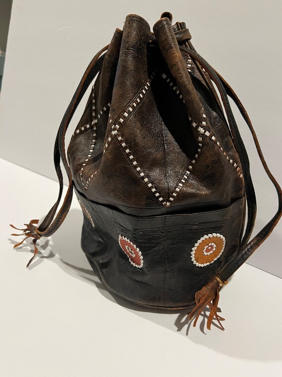 1970s leather bucket bag - image 4