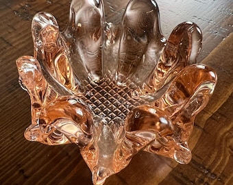 Vide-poches en verre rose Art vintage