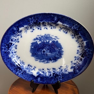 Late 19th/Early 20th Century Flow Blue Platter made in England