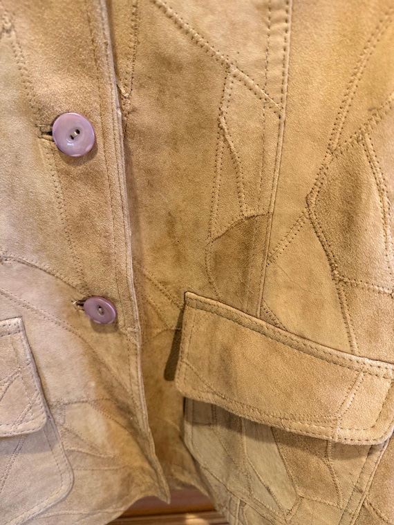 Vintage Suede Patchwork Blazer - image 7