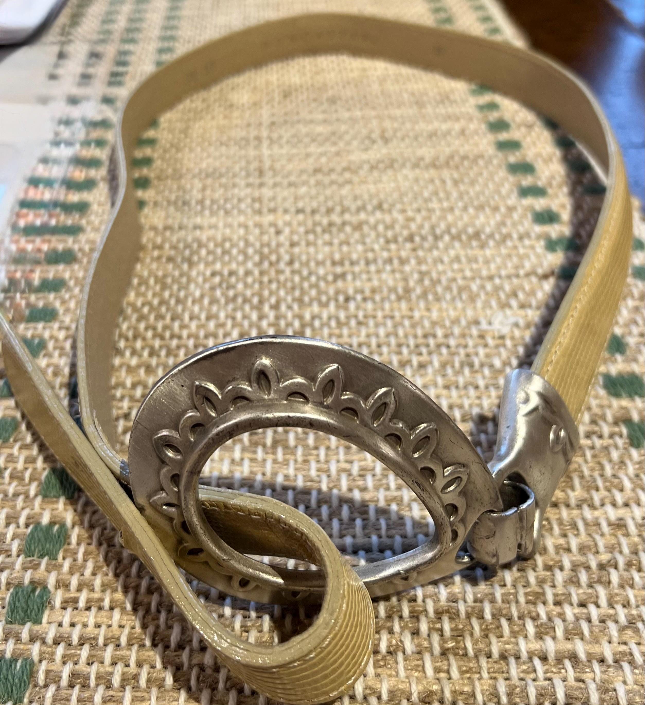 Vintage Doncaster Tan Leather Belt With Silver Buckle - Etsy