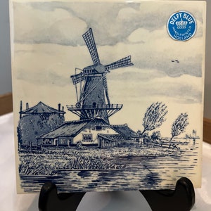Vintage Handpainted 6” Delft Holland Tile