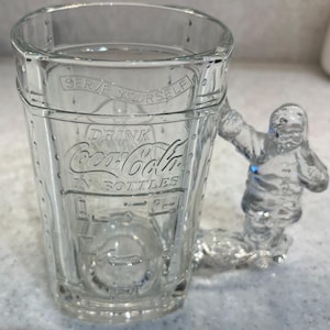 Vintage 1997 Glass Coca Cola Santa Mug