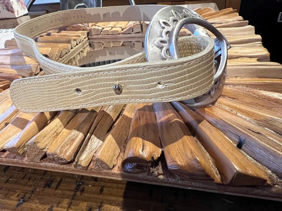 Vintage Doncaster belt Vintage Doncaster Tan Leather Belt With Silver Buckle - Etsy main image 4