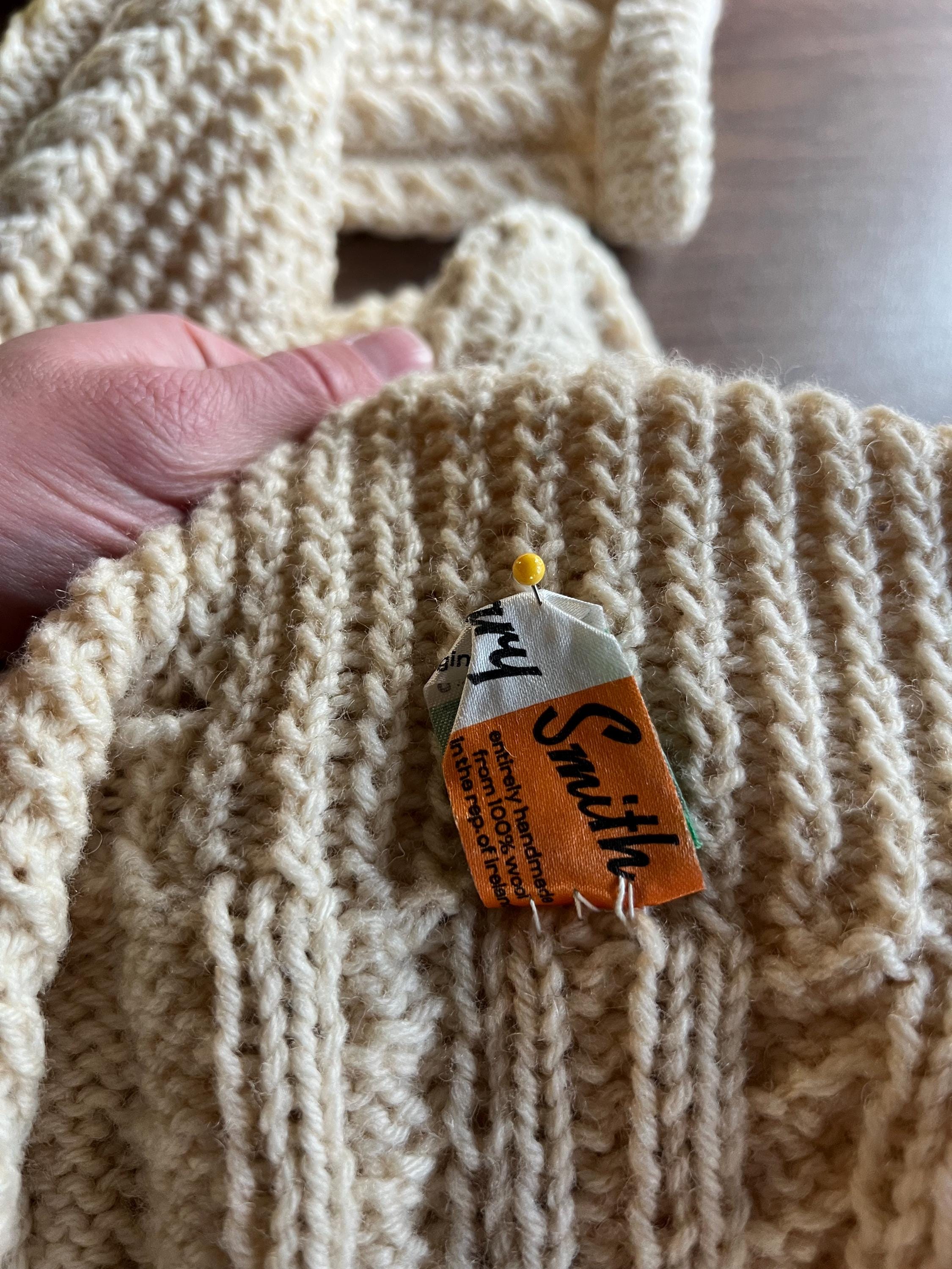 Vintage 70s Mary Smith Fisherman Sweater / Cardigan | Handmade 
