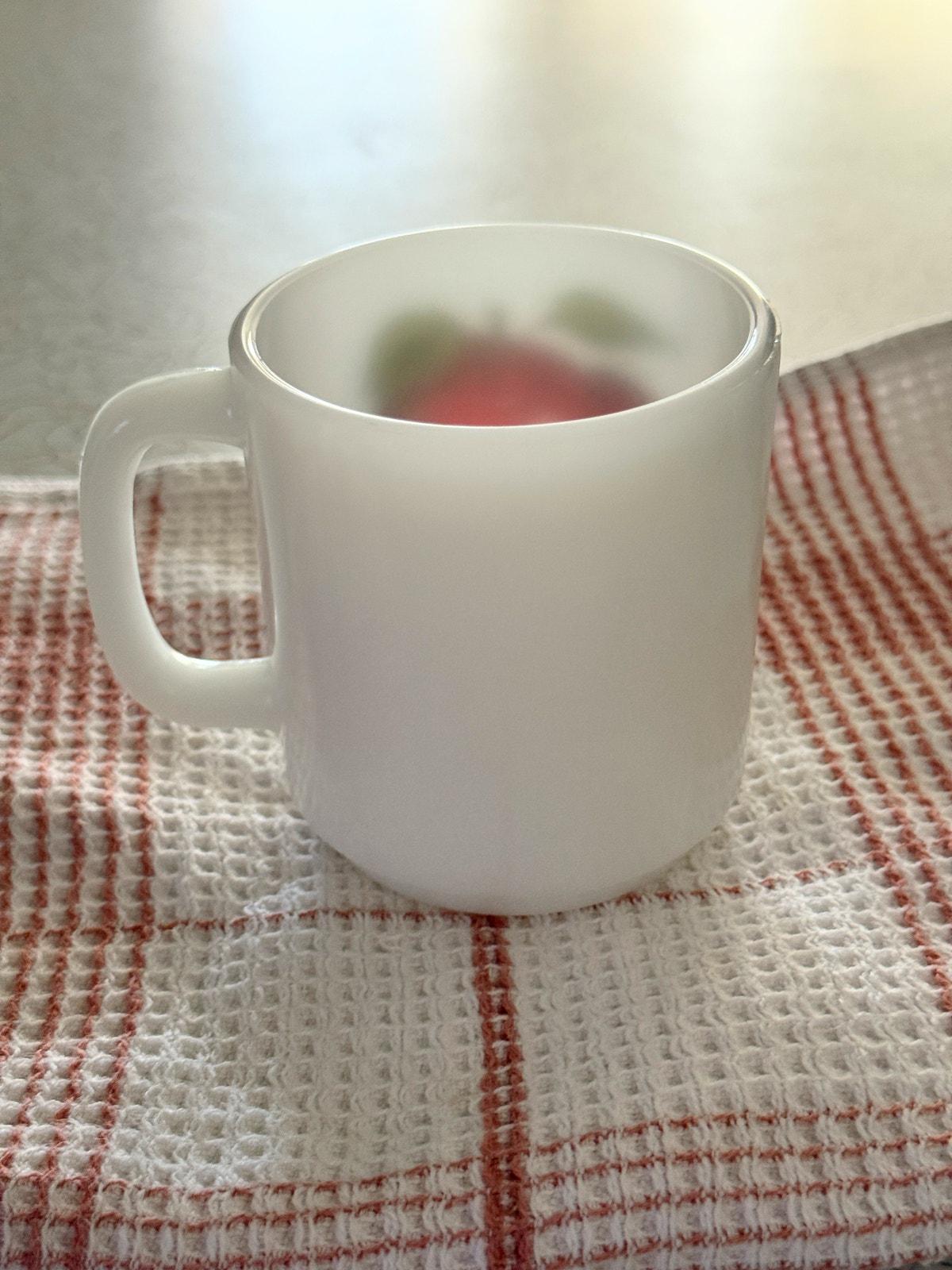 Vintage Glasbake Apple Mug | Milk Glass - Etsy