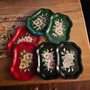 Vintage Tole Serving Trays, set of 6