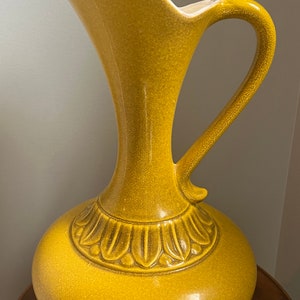 Mid-century yellow-gold Haeger pitcher