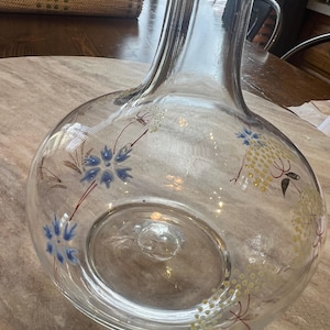 Hand-painted Edwardian Glass Decanter