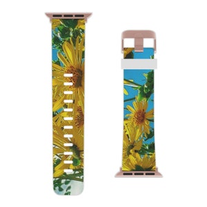 Yellow Flowers & Blue Skies Watch Band for Apple Watch, wrist band apple watch, wrist band, apple watch band, wrist bands for apple watch