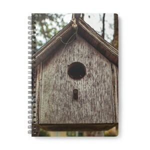 Caderno de capa mole com fio Bird House, A5, caderno A5, caderno de viagem, casinha de passarinho, sacola rústica, diário, caderno, capa A5