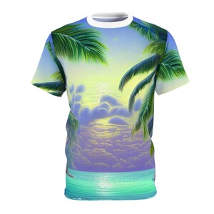 Palms and Beach, Beach Style, Abstract Style,  Unisex Tee