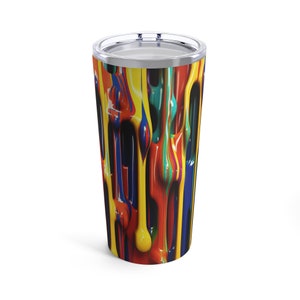 3D Color Drips, Paint Art, Abstract Art, Tumbler 20oz