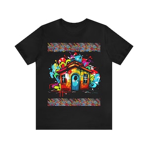 グラフィティスタイル、アーバンスタイル、ストリートスタイル、ユニセックスジャージー半袖Tシャツ