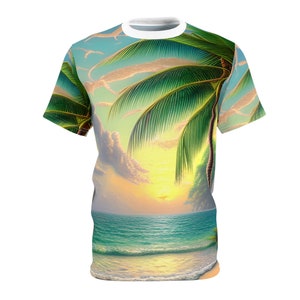 Palms and Beach, Beach Style, Abstract Style,  Unisex Tee