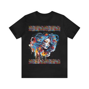 グラフィティスタイル、アーバンスタイル、ストリートスタイル、ユニセックスジャージー半袖Tシャツ