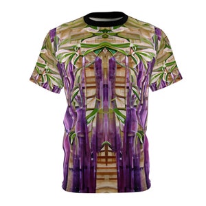 Style bambou, style abstrait, t-shirt coupe-cousu unisexe
