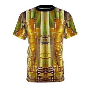 Style bambou, style abstrait, t-shirt coupe-cousu unisexe