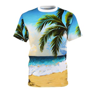 Palms and Beach, Beach Style, Abstract Style,  Unisex Tee