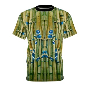 Style bambou, style abstrait, t-shirt coupe-cousu unisexe