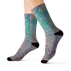 Chaussettes imprimées sur toute la surface, style abstrait, chaussettes de sublimation