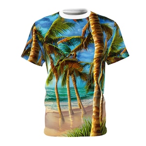 Palms and Beach, Beach Style, Abstract Style,  Unisex Tee