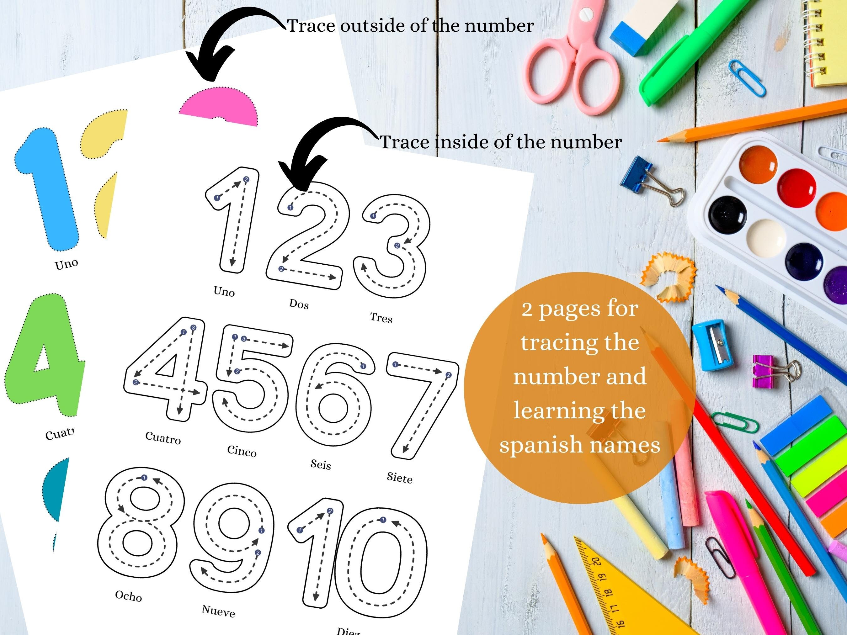 Spanish Numbers Coloring Pages for Kids, Fun Coloring Sheets, Spanish ...