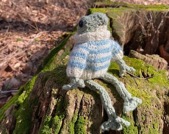 Knit Frog With Sweater