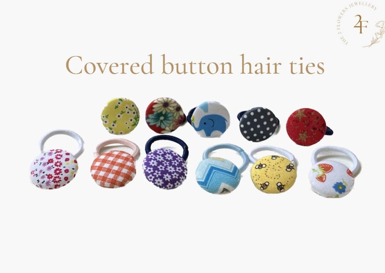Covered Button Hair Ties image 1
