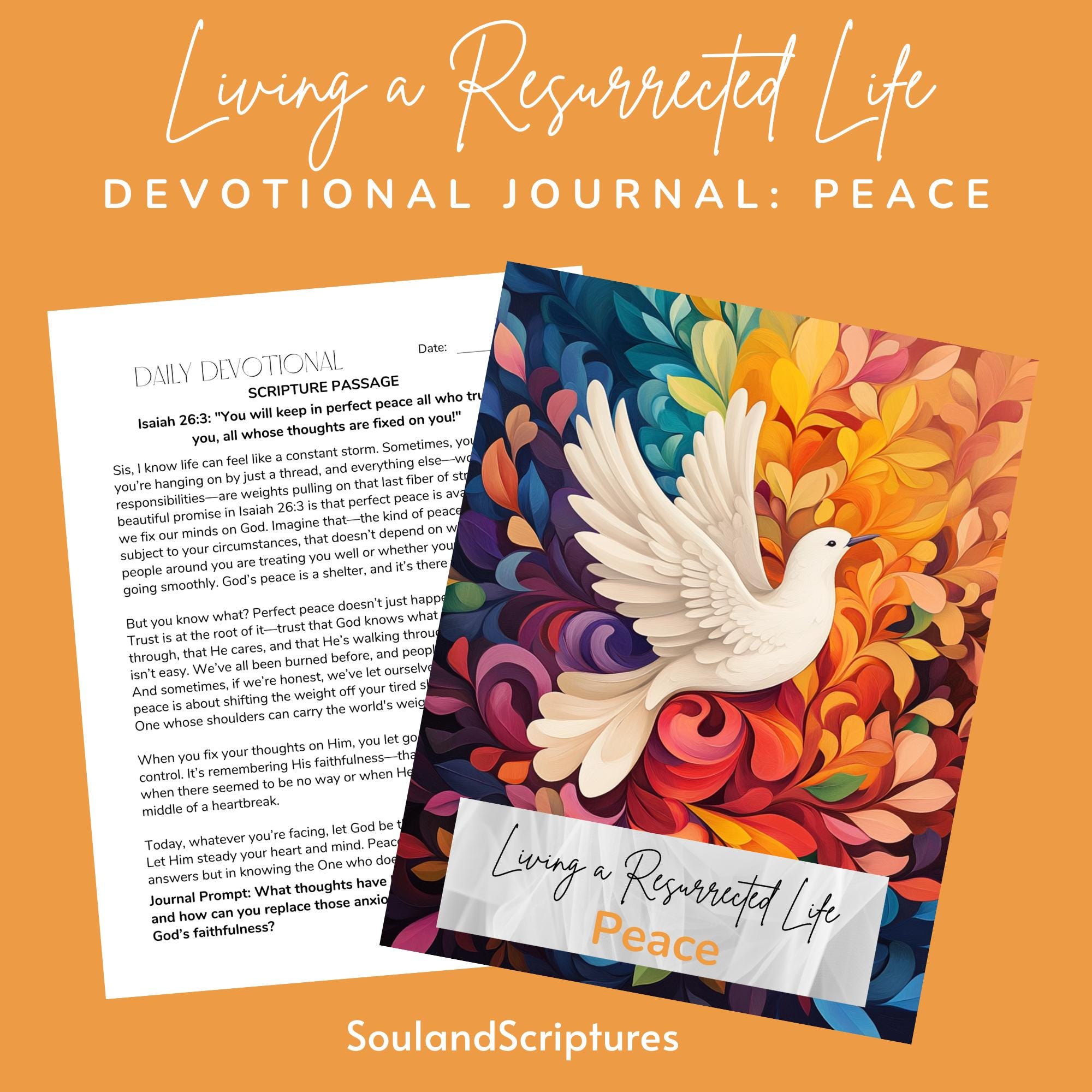 store product block Peace: Living a Resurrected Life Devotional Journal for Women poster
