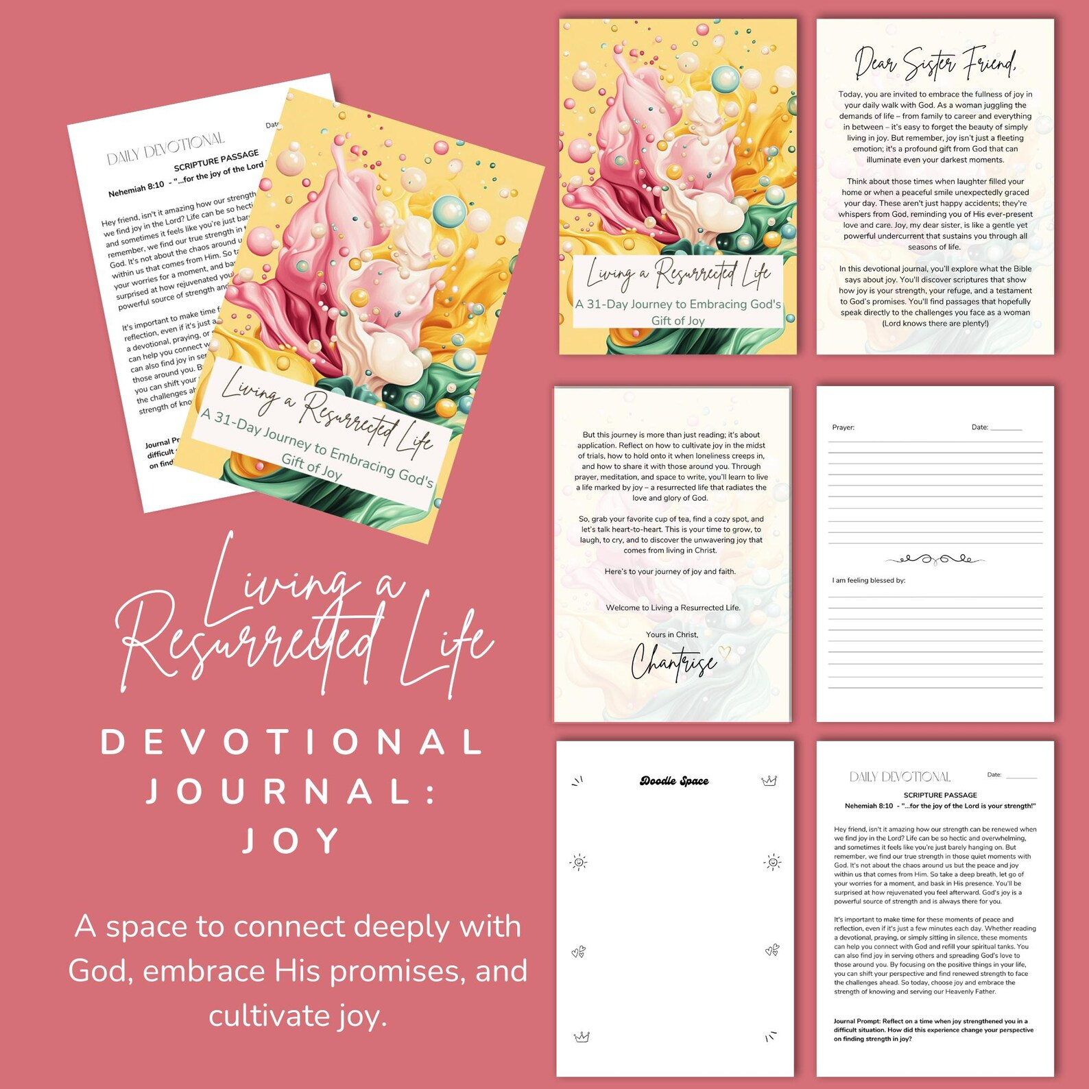 Joy Living a Resurrected Life 31day Devotional Journal Printable