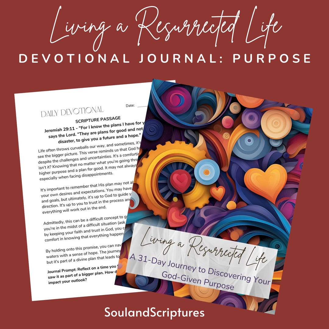 Purpose Living a Resurrected Life 31day Devotional Journal Printable