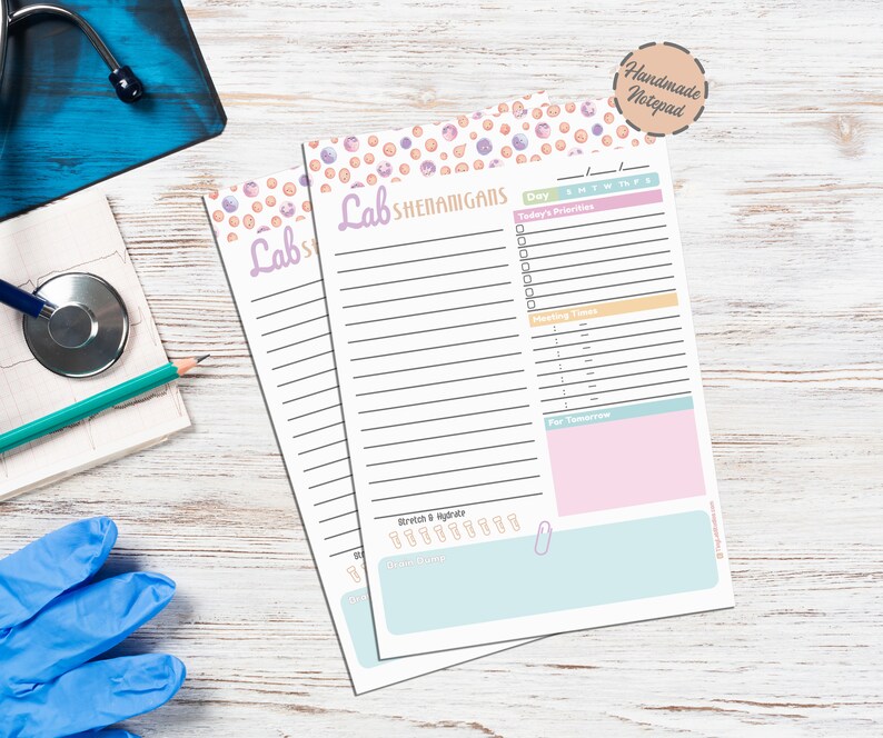 Cute Lab Shenanigans Nonadhesive Notepad Medical Laboratory Etsy