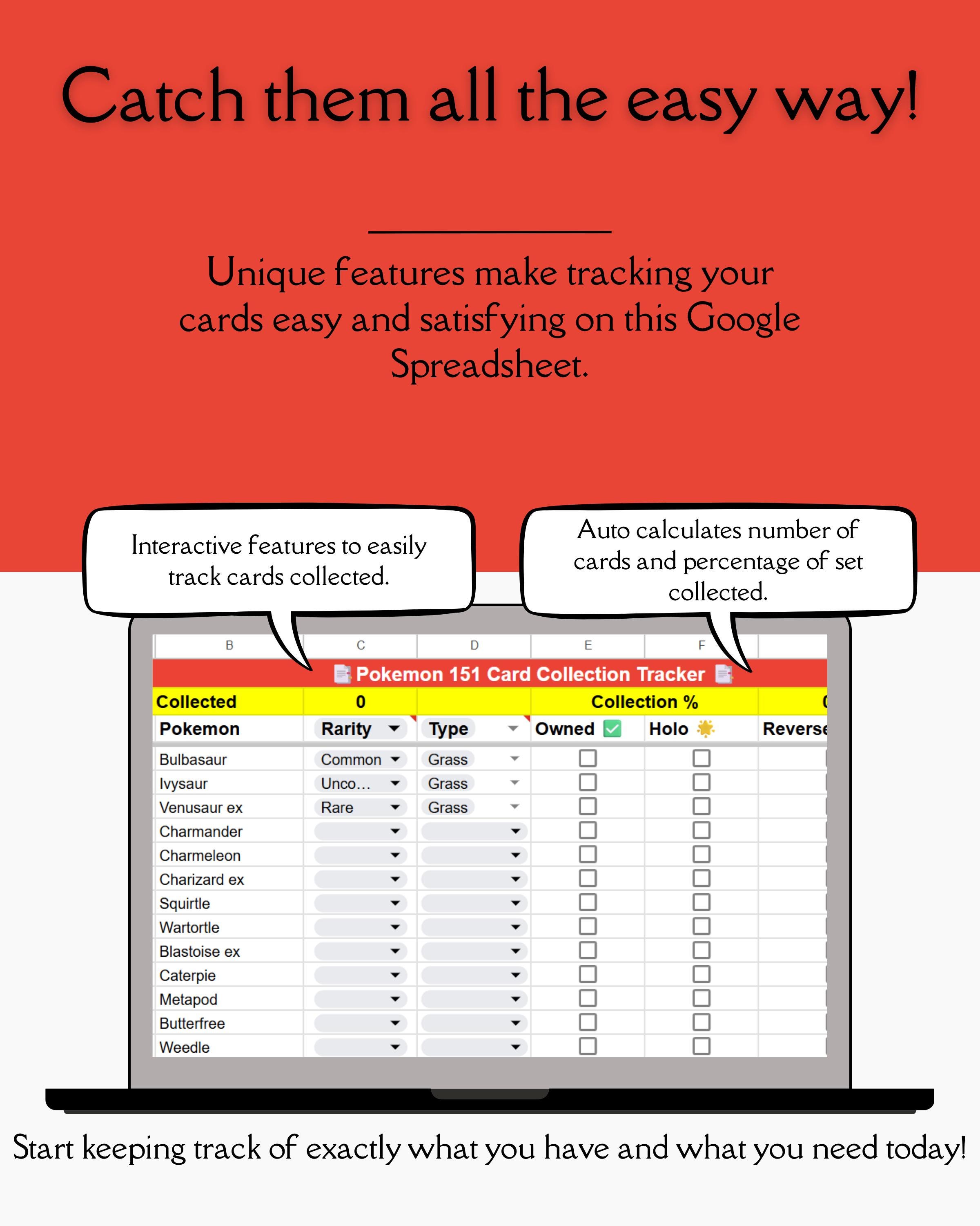 Pokmon Card Collection Tracker | Google Sheets + Printable (digital  Download) - Etsy